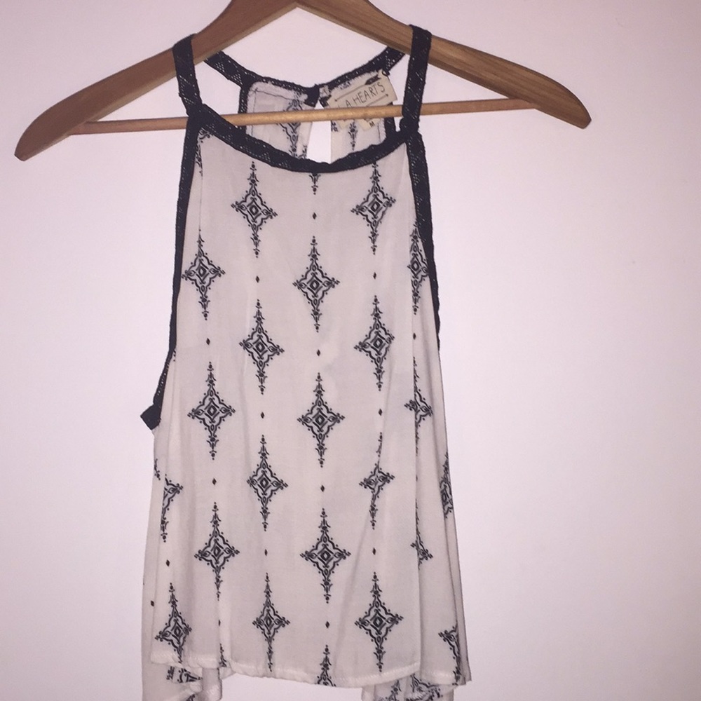 Black and white print tank top
